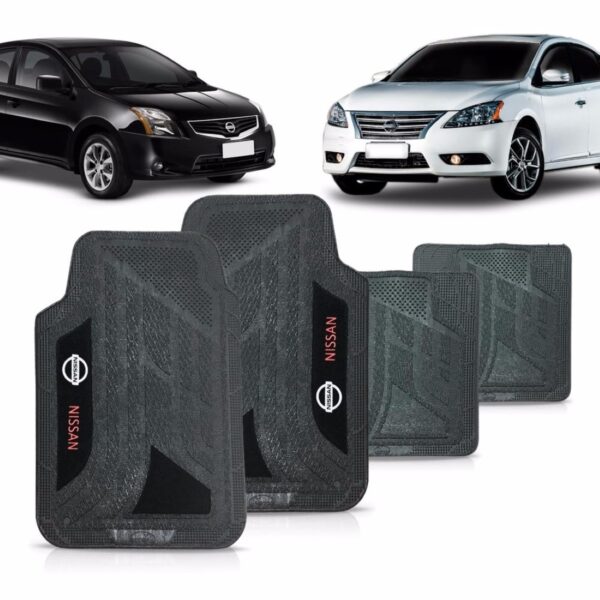 Tapete Nissan Livina Grand Livina X Gear Pvc Logo Bordado Preto