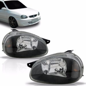 Farol Corsa Mascara Negra 2000 01 02 2003 A 10 Liso 1ª Linha - Direito/passageiro