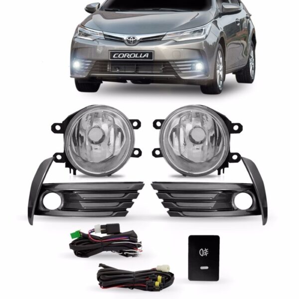 Kit Farol Milha Neblina Corolla 2017 2018 Com Moldura