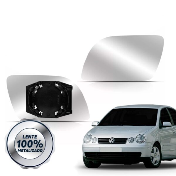 Lente Espelho Do Retrovisor Polo 2002 A 2010 C/ Base Le Esquerdo