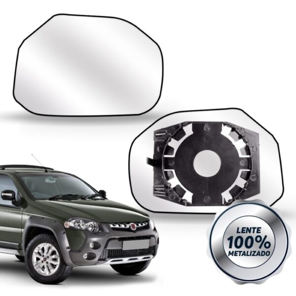 Lente Retrovisor Palio 2009 A 2011 Adventure Strada C/ Base Lado Direito