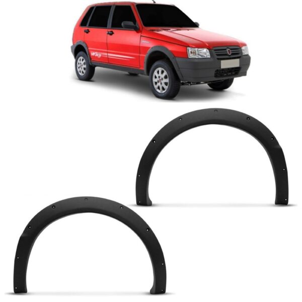 Alargador Moldura Paralama Dianteiro Uno Way Cinza 2004 A 12 Lado Esquerdo