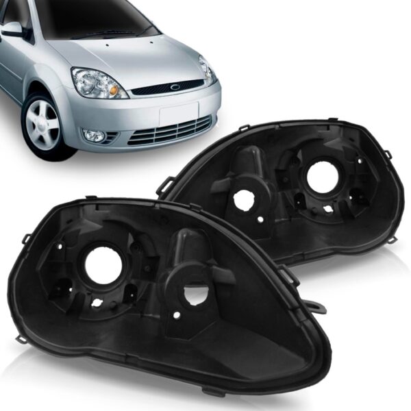Carcaça Farol Para Ford Fiesta 2003 2004 2005 2006 2007 Lado Esquerdo