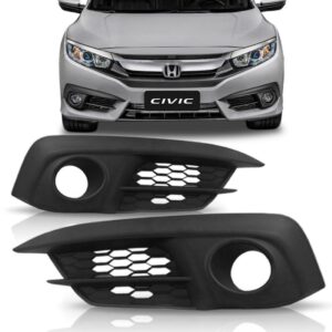 Moldura Milha Parachoque Dianteiro Civic 2017 2018 Com Furo Lado Direito