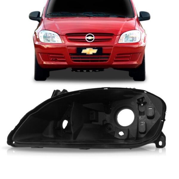 Carcaça De Farol Celta Prisma 2006 07 08 09 10 11 12 2013 Lado Esquerdo