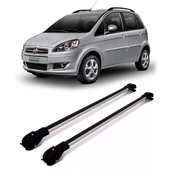 Travessa De Teto Fiat Idea 2004 A 2016 Aluminio Slim Prata Prateado