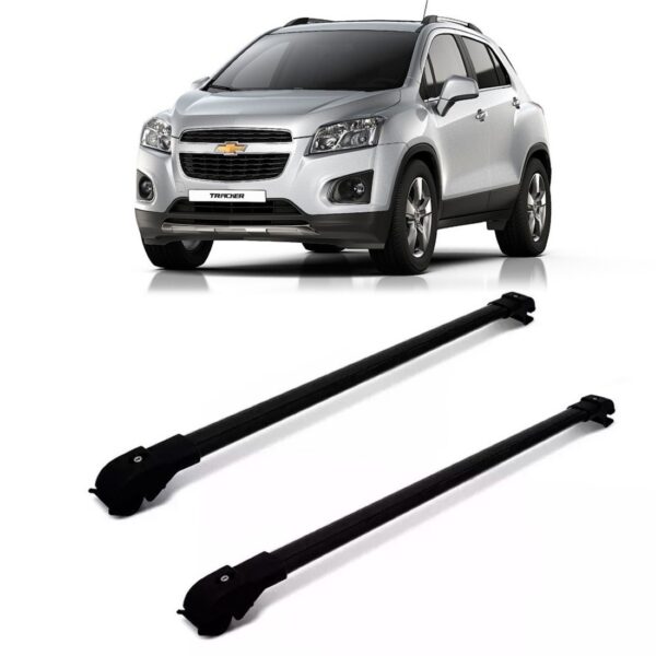 Travessa De Teto Gm Tracker 2001 A 2013 Aluminio Slim Preto Preto