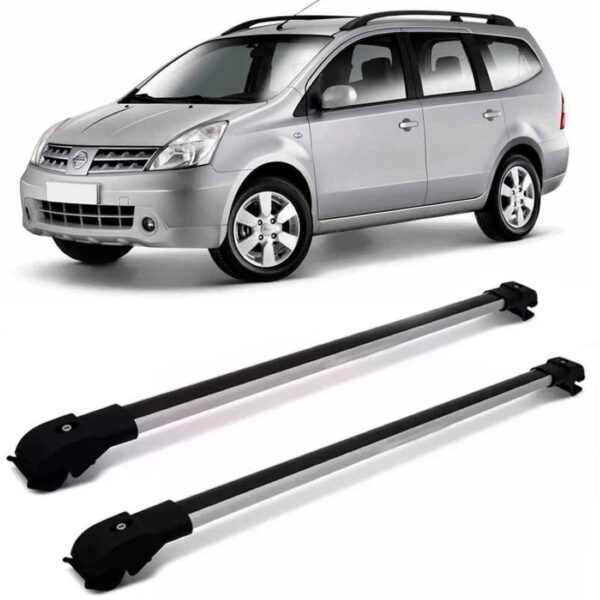 Rack Teto Travessa Livina 2006 A 2017 Slim Prata Aluminio Prata