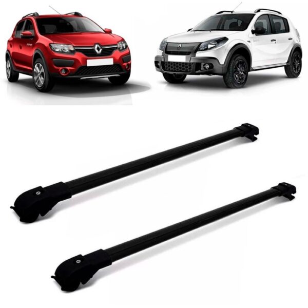 Travessa De Teto Sandero Stepway 07 A 17 Aluminio Slim Preto Preto