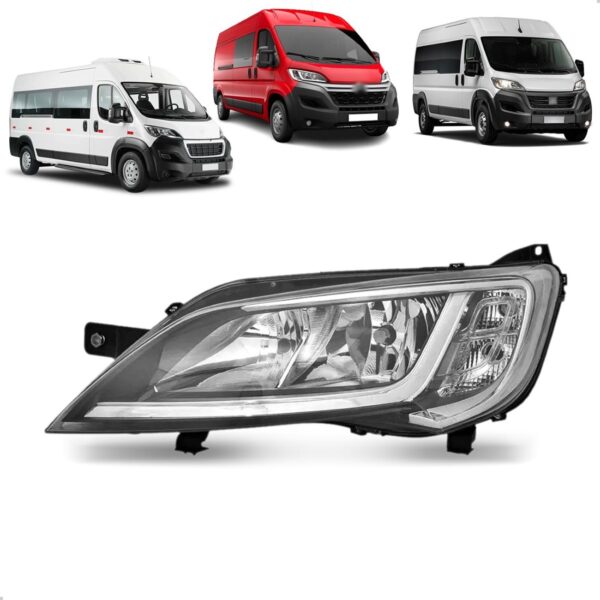 Farol Jumper E Boxer 18/23 Ducato 23/2024 Com Led 1ª Linha - Esquerdo/motorista