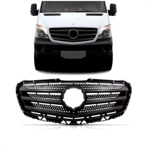 Tela Frontal Radiador Sprinter 17 18 2019 Preta Sem Moldura Fosco