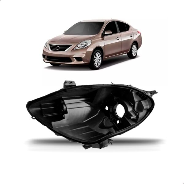 Carcaça Farol Para Nissan Versa 2011 2012 2013 2014 Lado Direito