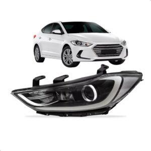 Farol Eletrico Elantra 2017 2018 C/ Motor E Projetor S/ Led Lado Esquerdo