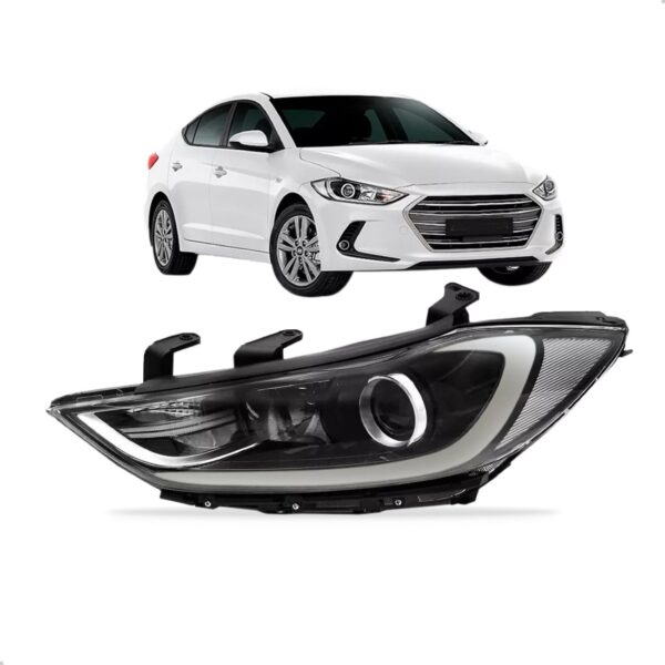 Farol Eletrico Elantra 2017 2018 C/ Motor E Projetor S/ Led Lado Esquerdo
