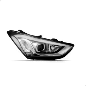 Farol Santa Fe 2014 A 2016 Manual Eletrico C/ Projetor E Led Lado Esquerdo