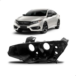 Carcaça Farol Civic 2017 2018 2019 2020 2021 Com Regulador Lado Esquerdo