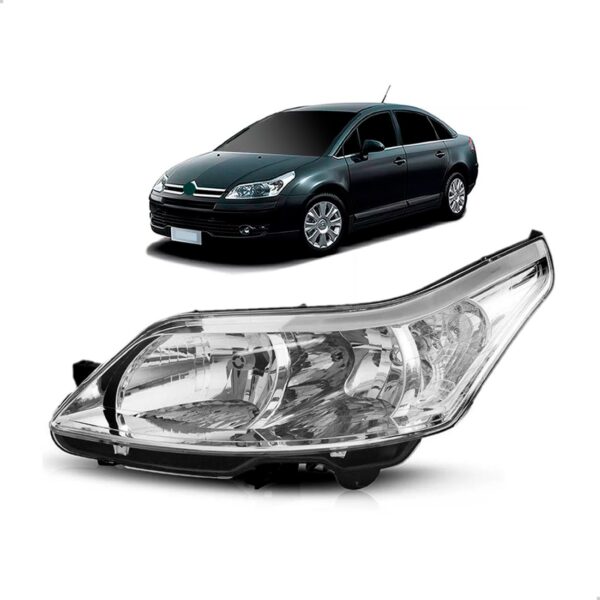 Farol C4 08 Até 14 Pallas Hatch Eletrico Com Motor 1ª Linha - Esquerdo/motorista