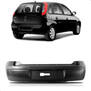 Parachoque Traseiro Corsa Hatch 2003 Até 2012 Preto Sem Furo