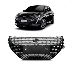 Grade Radiador 208 2020 A 2024 Preta C/ Pontos S 1a Linha Preto