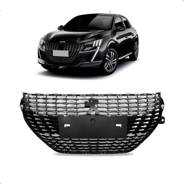 Grade Radiador 208 2020 A 2024 Preta C/ Pontos S 1a Linha Preto