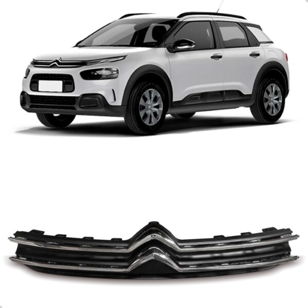 Grade Radiador C4 Cactus 2019 2020 A 2024 C/ Friso 1a Linha Preto