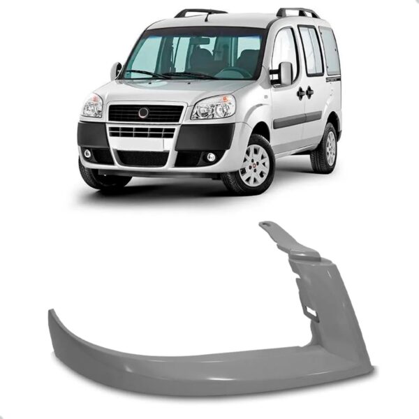 Friso De Farol Para Fiat Doblo 2009 A 2021 Cinza Liso Lado Direito