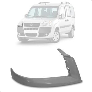 Friso De Farol Para Fiat Doblo 2009 A 2021 Cinza Liso Lado Direito