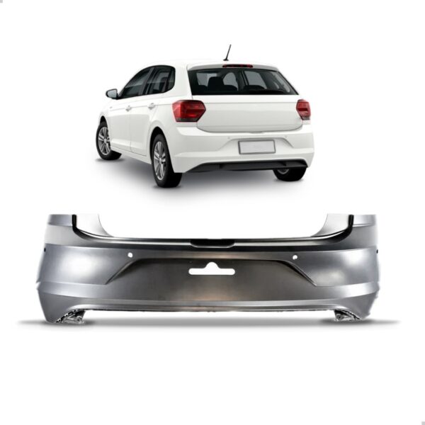 Parachoque Traseiro Com Furo Polo 2017 Até 2022 1a Linha