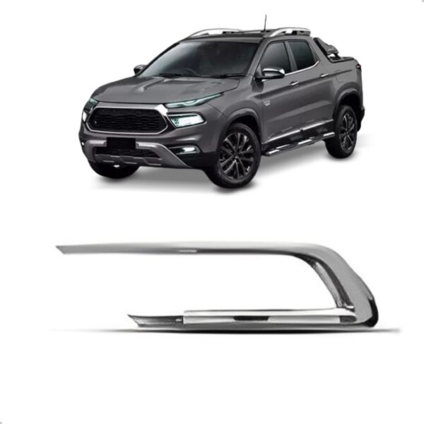 Friso Grade Lateral Toro 2022 A 2025 Parachoque Cromado Lado Esquerdo