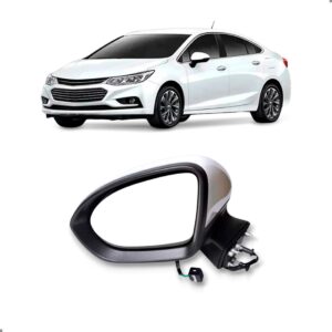 Retrovisor Externo Eletrico Cruze 2017 A 2024 Branco 3 Fios Lado Esquerdo