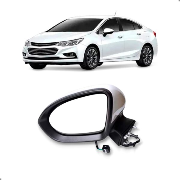 Retrovisor Externo Eletrico Cruze 2017 A 2024 Branco 3 Fios Lado Esquerdo
