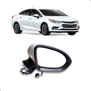 Retrovisor Externo Eletrico Cruze 2017 A 2024 Branco 3 Fios Lado Direito