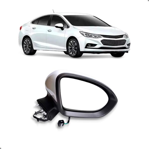 Retrovisor Externo Eletrico Cruze 2017 A 2024 Branco 3 Fios Lado Direito