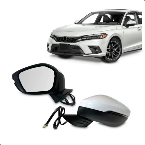Retrovisor Civic 2023 2024 Branco Eletrico C/pisca 5 Fios Le