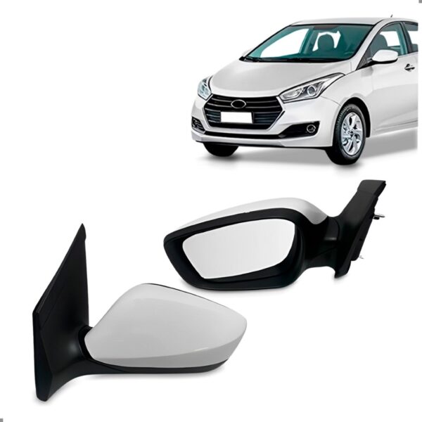 Retrovisor Externo Hb20 2012 A 2019 Branco Eletrico Lado Esquerdo