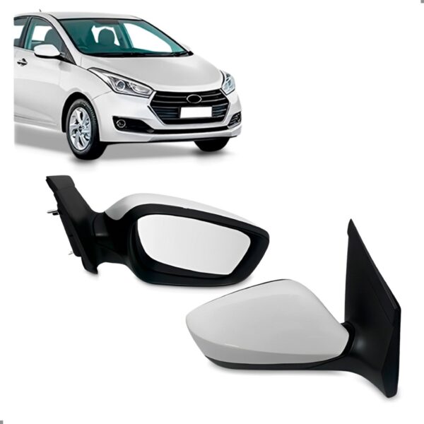 Retrovisor Externo Hb20 2012 A 2019 Branco Eletrico Lado Direito