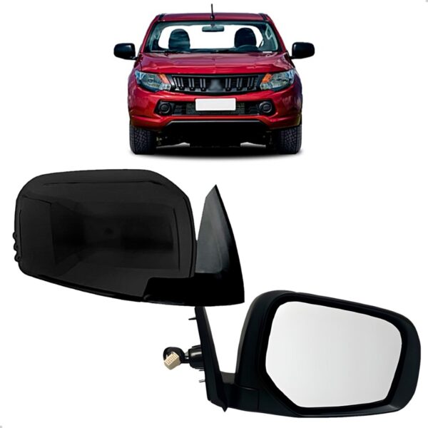 Retrovisor Triton 2017 2018 2019 2020 Eletrico 3 Fios Preto Lado Direito