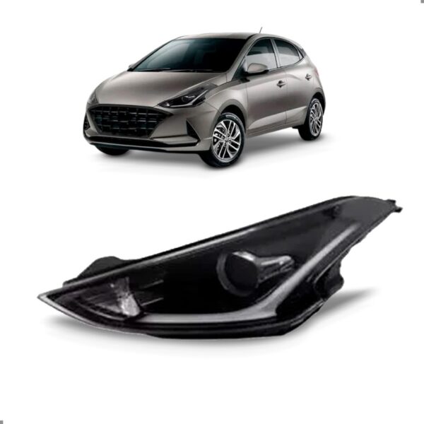 Farol Para Hb20 2020 2021 2022 Com Projetor E Led 1ª Linha Esquerdo/motorista