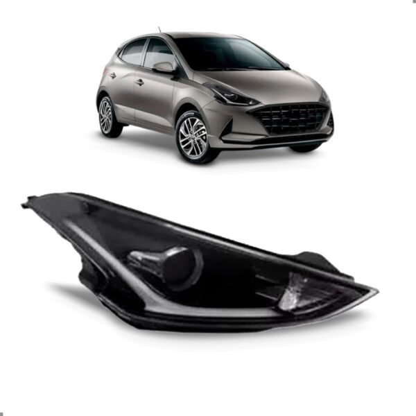 Farol Para Hb20 2020 2021 2022 Com Projetor E Led 1ª Linha Direito/passageiro