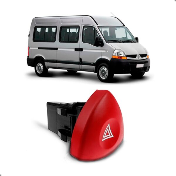 Botão Sinaleira Alerta Emergência Master 2009 2010 2011 2012 Preto