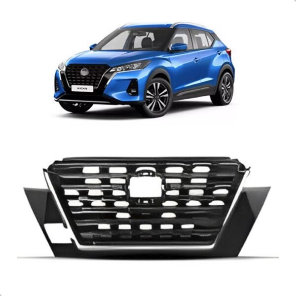 Tela Frontal Radiador Kicks 22/24 Com Furo Camera E Reboque Brilhante