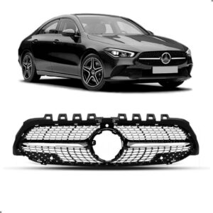 Grade Radiador Cla 250 2020 A 2022 Preto Com Frisos Cromados Plástico
