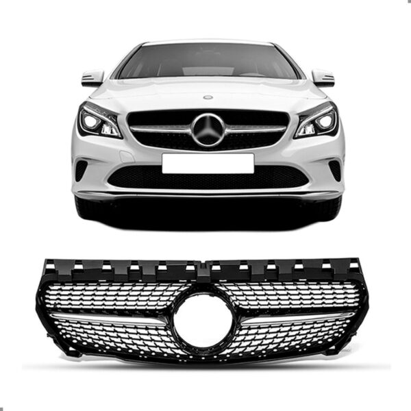 Grade Radiador Cla 200 16 A 19 Moldura Preta E Friso Cromado Plástico