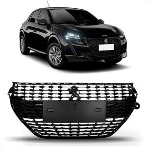 Grade Radiador P/ Peugeot 208 2020 2021 2022 2023 2024 Preta Preto Fosco