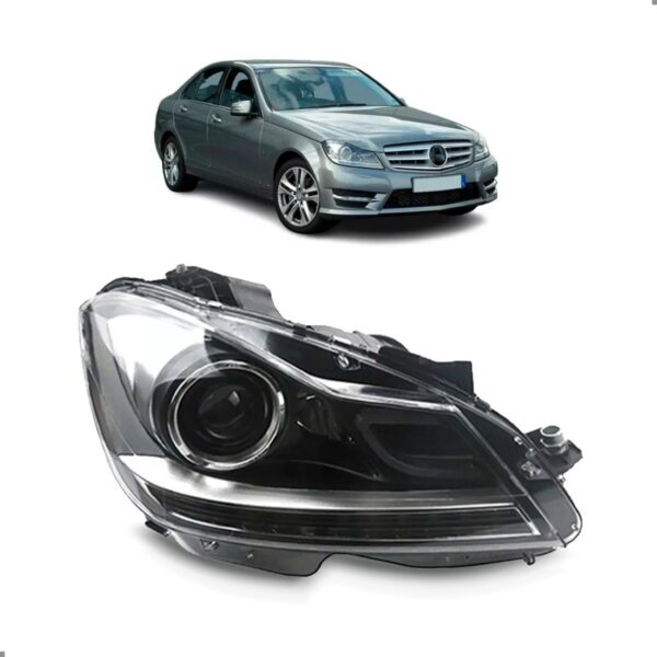 Farol C180 2012 2013 2014 2015 Com Xenon 1ª Linha - Direito/passageiro