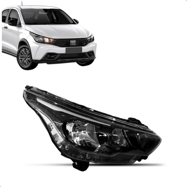 Farol Para Fiat Argo 2024 A 2025 Sem Led Foco Duplo 1ª Linha Direito/passageiro