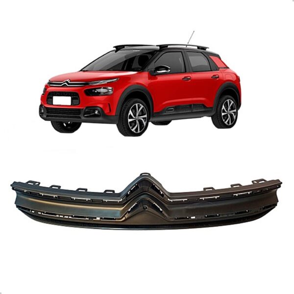Tela Grade Radiador Citroen C4 Cactus 2019 A 2024 Sem Frisos Preto Fosco