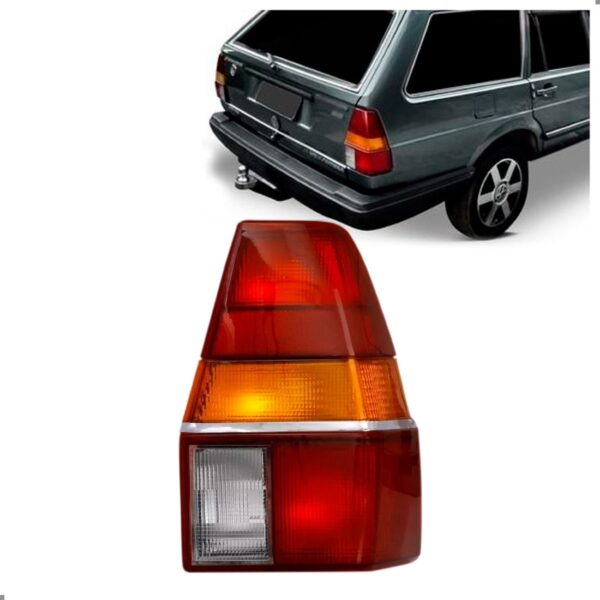 Sinaleira Traseira Quantum 85/91 Tricolor Com Friso Cromado Lado Direito