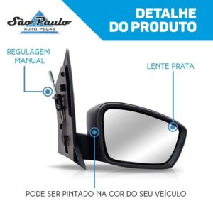 Retrovisor Manual Fox 2010 2011 2012 2013 Sem Pisca Lado Direito