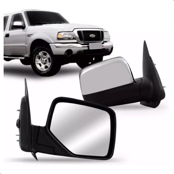 Retrovisor Ranger 2005 2006 2007 2008 2009 Manual Cromado Lado Direito